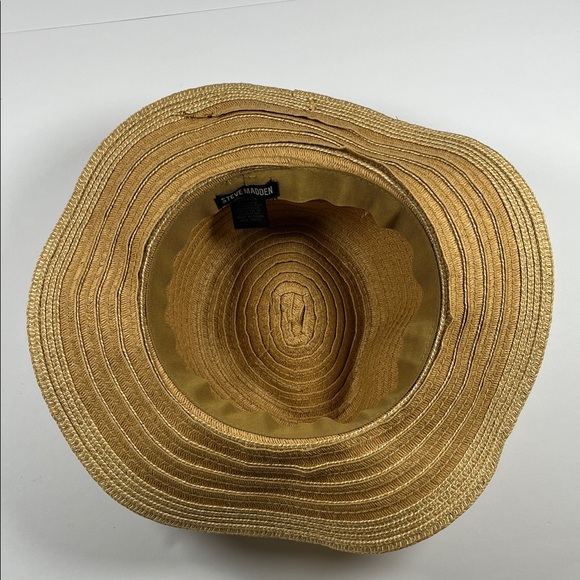 Steve Madden Classic Brown Straw Hat With Tassel and Gold Flake Accents Sz OS - Picture 4 of 6